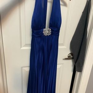 Royal blue formal dress.